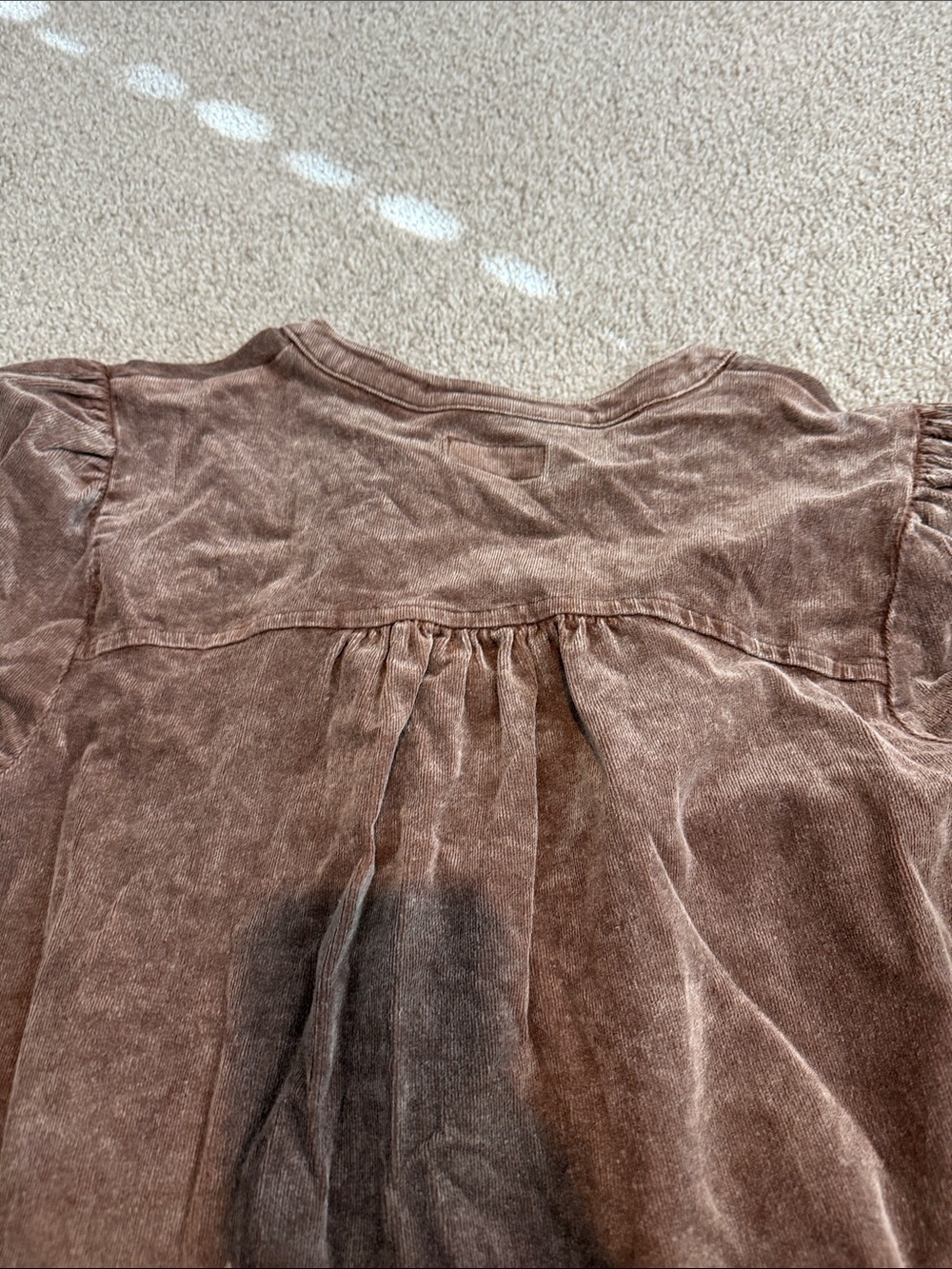 Womens Brown Tiered Velvet Dress - Picture 6 of 9